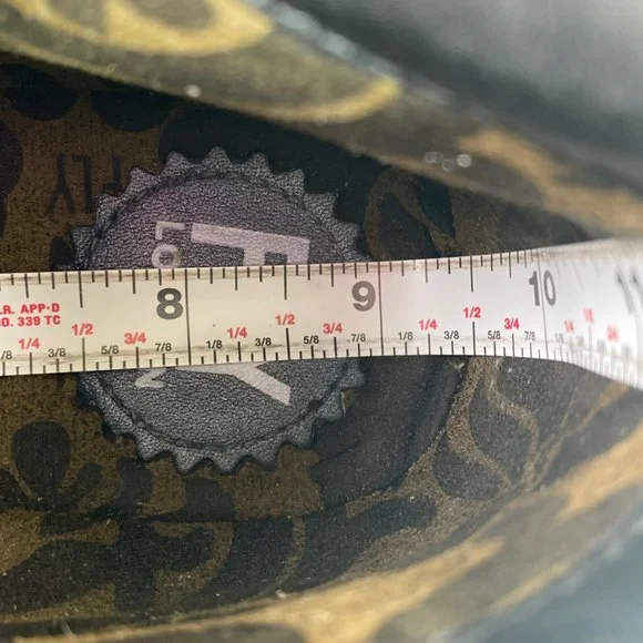 Fly London Yoxi Womens Ankle Bootie Size 8.5-9 Blue Leather Wedge Heel Zip Up - Picture 8 of 12